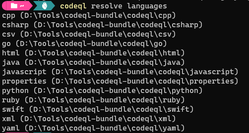CodeQL languages
